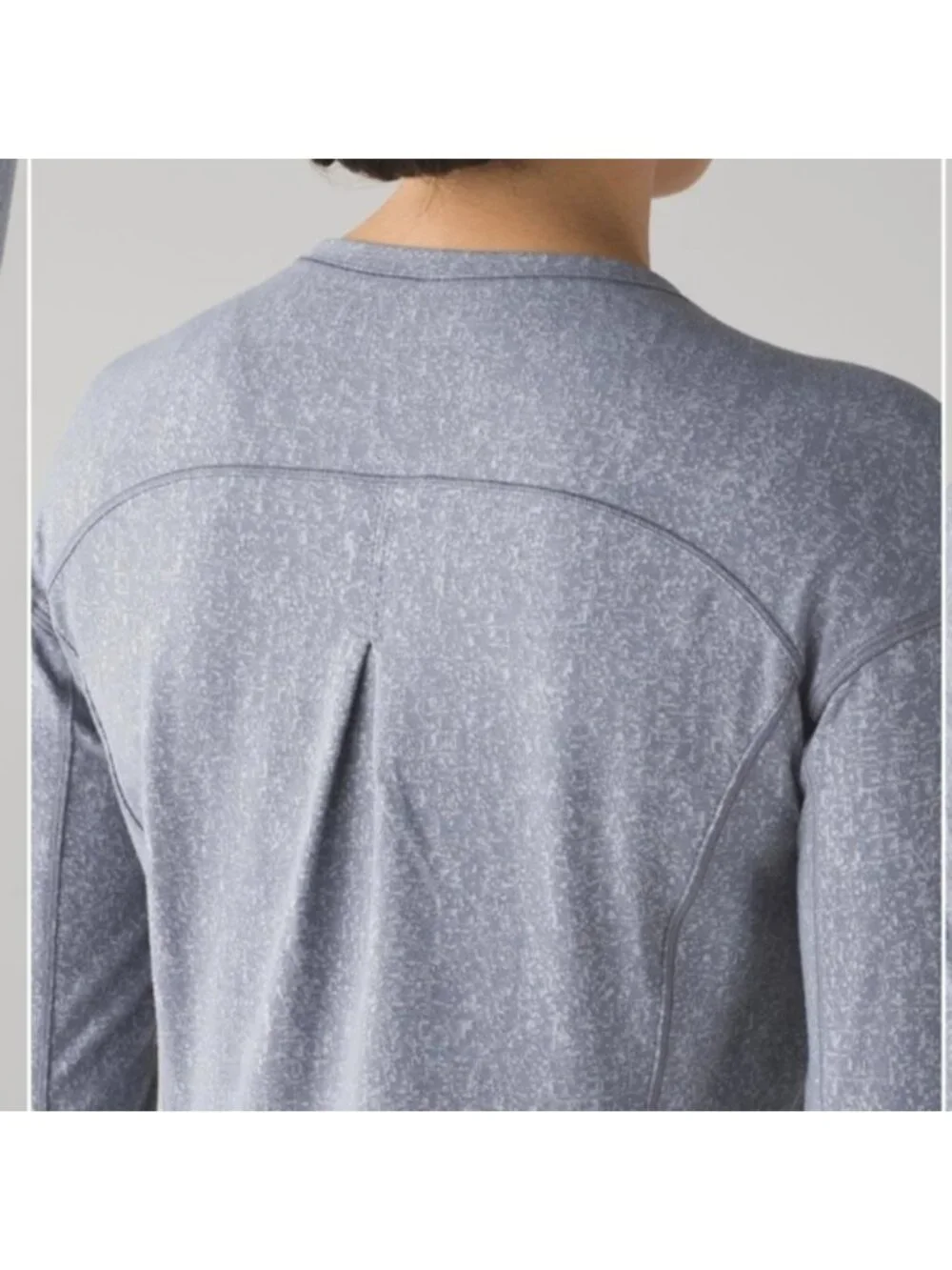 Lululemon Outrun Long Sleeve Running Luon Suited Jacquard Arctic Grey Ice Grey